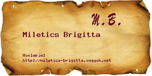 Miletics Brigitta névjegykártya
